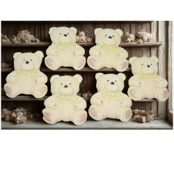 Coloured Baby Teddy Cupcake & Cake Toppers - Pack of 6
