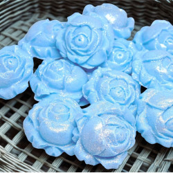 Glittered Rose Buds - Edible Cupcake Toppers - 12 Coloured Decorations