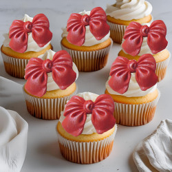 Glittered Large Bows Edible Cupcake Toppers Cake Decoration