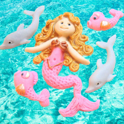 Mermaid Cake Toppers - Edible Fondant Birthday Cake Decorations