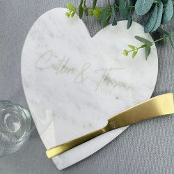 Personalised Heart Shaped Marble Serving Platter