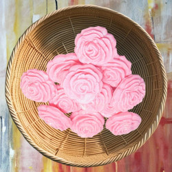 Glittered Coloured Roses Cake Toppers - 12 Medium Decorations