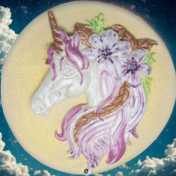 Large Unicorn 2 Piece Hand-Painted Edible Cake Decoration