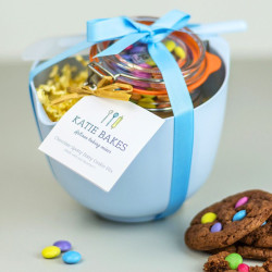 Baking Gift Set with Rosti Mixing Bowl, Spoon and Kilner Jar Baking Mix - Blue