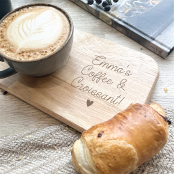 Personalised Coffee And Croissant Coaster Board