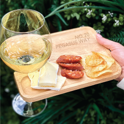Personalised Simple Address Wine And Nibbles Board