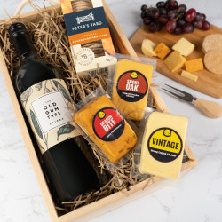 Cheese Wedges &amp; Wine Gift Box - Gourmet Cheese Gift Set - Perfect for Foodies &amp; Cheese Lovers