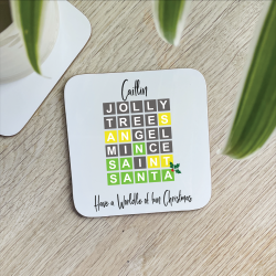 Personalised Christmas Wordle Coaster