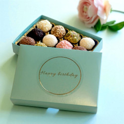 Happy Birthday Brigadeiro Pick &amp; Mix Gift Box of 12 Chocolate Brigadeiros [CLONE]