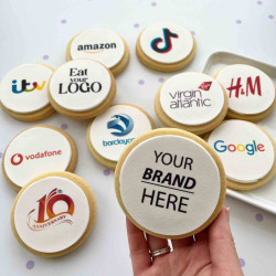 Corporate Edible Logo Biscuits - Bulk Buy - Round Shape