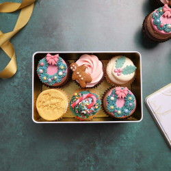 Festive Cupcake Selection Box of 6 or 12