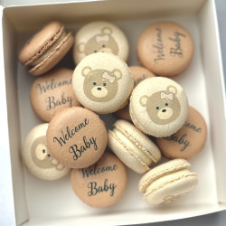 Baby Shower Bear Personalised Macarons - Gift Box of 12