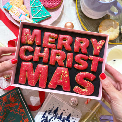 Merry Christmas Message Iced Cookies - Letterbox Friendly Gift