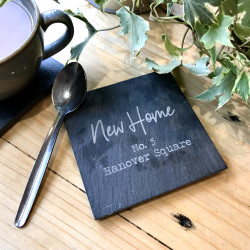Personalised New Home Slate Coaster