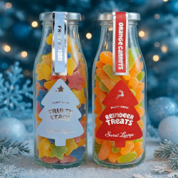 Festive Jar Duo – Fruity Stars & Reindeer Christmas Glass Jars