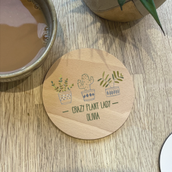Personalised Crazy Plant Lady Coaster