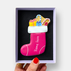Personalised Christmas Stocking Iced Cookie - Letterbox Gift