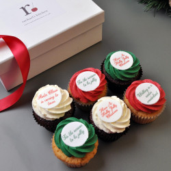 Personalised Christmas Message Cupcakes Box