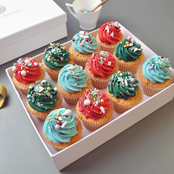 Christmas Sprinkle Cupcake Selection Box of 6 or 12