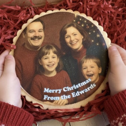 Giant Personalised Biscuit with Edible Christmas Photo Portrait &ndash; The Perfect Letterbox Gift