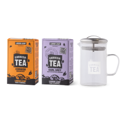 Loose Leaf Tea Starter Bundle - Cornish Tea Earl Grey & Breakfast Tea With Infuser Set