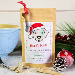 Christmas Dog Treats - Personalised “Bake Your Own” Christmas Dog Biscuit Mix with Cookie Cutter