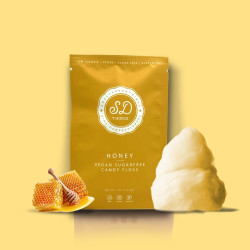 Honey Flavour Sugar Free Candy Floss - 3 x 12g Pouches