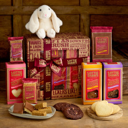 New Baby Gift and Parents Treats Hamper with Soft Bunny Toy