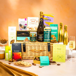 New Baby Wicker Hamper with Gift Card - Alcohol Optional