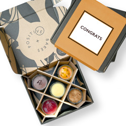 Congratulations Luxury Cheesecake Selection Box - 5 Pieces - Plant Based, Gluten Free, Dairy Free, Eggless