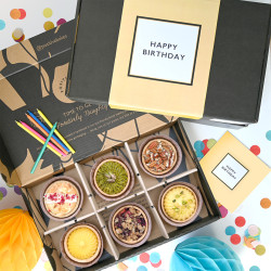 Birthday Luxury Tart Selection Box | 6 Tarts | Vegan, Gluten Free, Dairy Free, Eggless