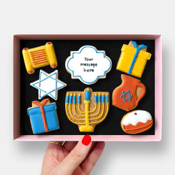 Personalised Hanukkah Iced Cookies - Letterbox Friendly Gift