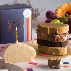 Happy Birthday Slab Fudge Selection - 5 Gourmet Flavours - Handmade Fudge Gift Box
