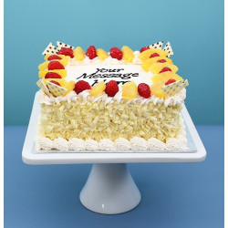 Personalised Pineapple Berry Square Cake - Egg free