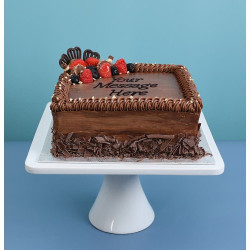 Personalised Berry Chocolate Hazelnut Square Cake - Egg free
