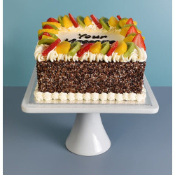 Personalised Chocolate and Mixed Fruit Cake - Egg free