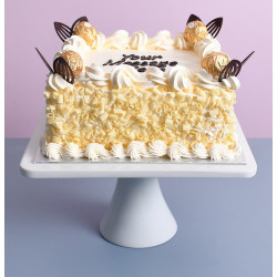 Personalised White Chocolate Hazelnut Cake - Egg free