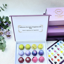 Luxury Chocolate Bonbon Gift Box - Mixed Fresh Flavours - 12 Pieces
