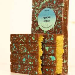 Pistachio Crunch 220g Luxury Handmade Belgian Stuffed Chocolate Bar with Pistachio Spread &amp; Kanafa - Indulgent Milk Chocolate Treat [CLONE]