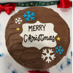 Christmas Decorated Vegan Chocolate Cake