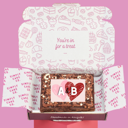 Gluten-Free Valentines Initial Brownie Slab