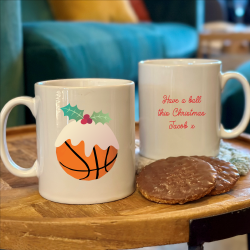 Christmas Pudding Basketball Christmas Mug
