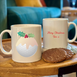 Christmas Pudding Golf Ball Christmas Mug