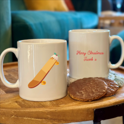 Christmas Pudding Skateboard Christmas Mug