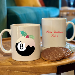Christmas Pudding Snooker Christmas Mug