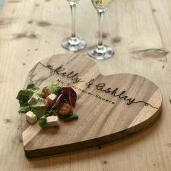 Home Address Personalised Wooden Heart Chopping Board