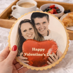 Giant Valentine&rsquo;s Day Photo Biscuit - Personalised Letterbox Gift