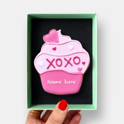 Personalised Love Cupcake Valentine's Day Iced Cookie - Letterbox Friendly Gift