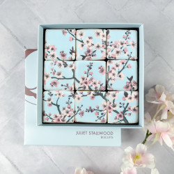 Pink Blossom Tile Biscuit Box