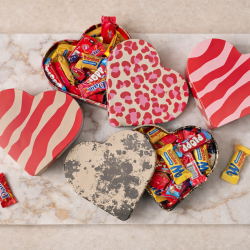 Heart Shaped Tin in Swedish Design Filled with Swedish Chocolate - K&auml;rlek